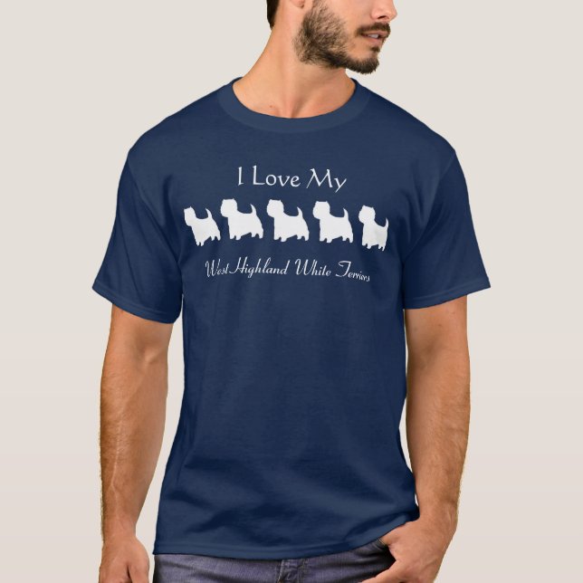 Camiseta westycutout, terrieres blancos de montaña del (Anverso)