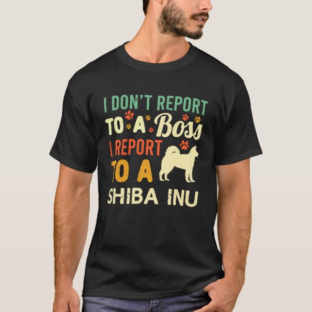 Camiseta WFH Shiba Inu Boss Coworker Work From Home Dog Own (Anverso)