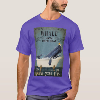 Camiseta Whale amp CO Jabón de baño Lavar tus garras Baño d