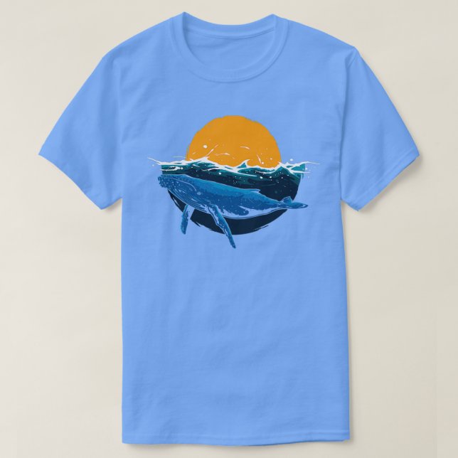 Camiseta Whale Black Orca Ocean Swirise Sunrise (Diseño del anverso)