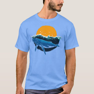 Camiseta Whale Black Orca Ocean Swirise Sunrise