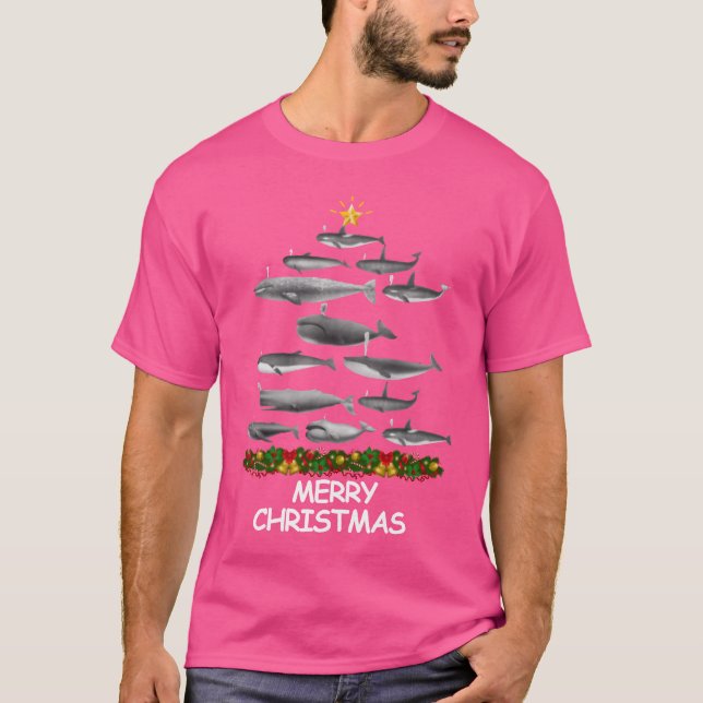 Camiseta Whale Christmasree Feliz Navidad (Anverso)