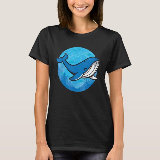 Camiseta Whale Ocean Biologist Zookeeper Cute Blue Whale Se (Anverso)