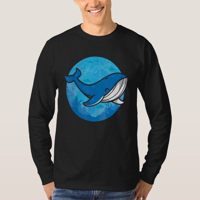 Camiseta Whale Ocean Biologist Zookeeper Cute Blue Whale Se (Anverso)