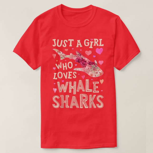 Camiseta Whale Shark Just A Girl Who Loves Sea Animal Flowe (Diseño del anverso)
