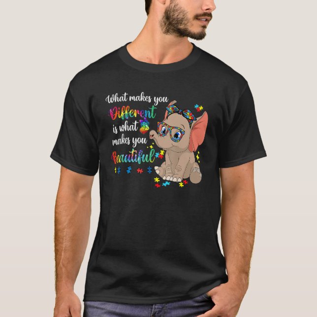 Camiseta What Makes You Different Autism Awareness Kids Ele (Anverso)