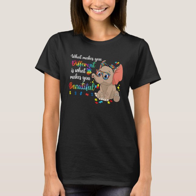 Camiseta What Makes You Different Autism Awareness Kids Ele (Anverso)