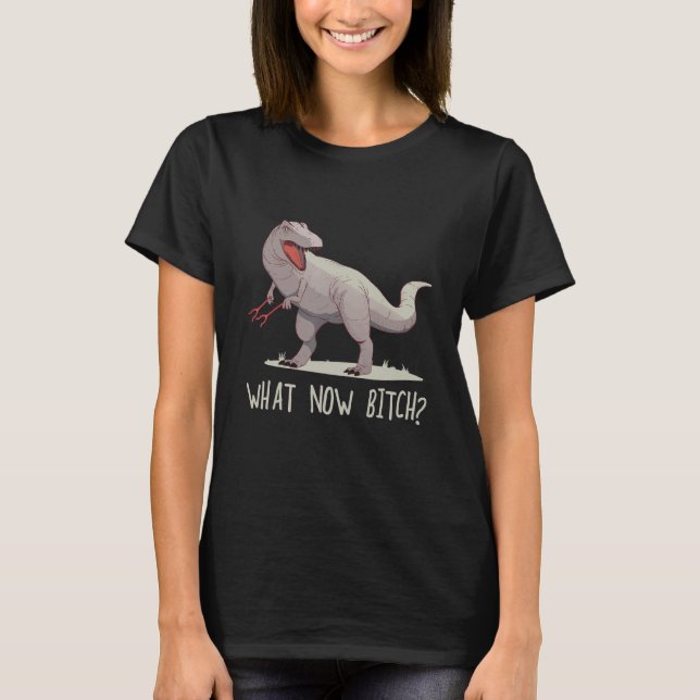 Camiseta What Now  Rex raptor Dinosaur Graphic Tee (Anverso)