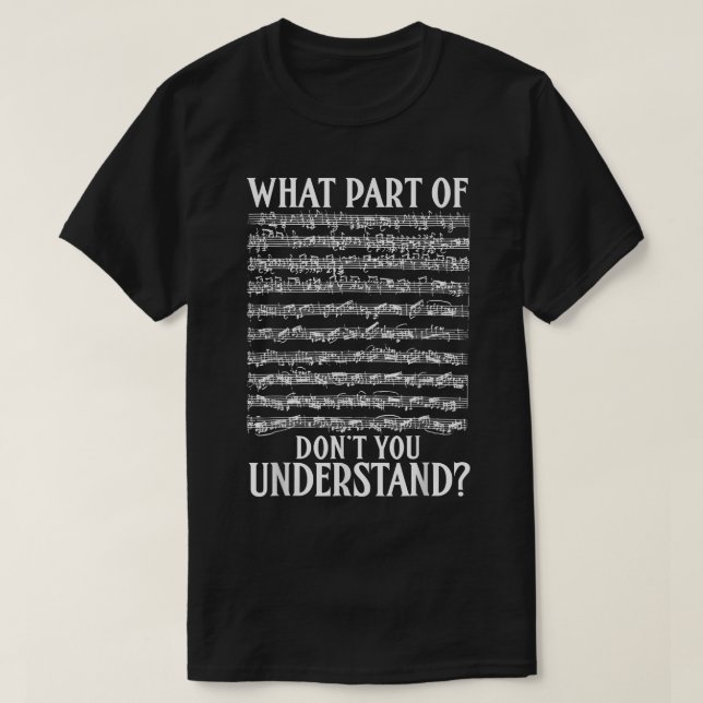 Camiseta What Part Of The Music Notes You Don't Understand  (Diseño del anverso)