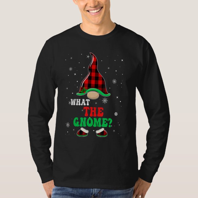 Camiseta What The Gnome Buffalo Plaid Matching Christmas Gr (Anverso)