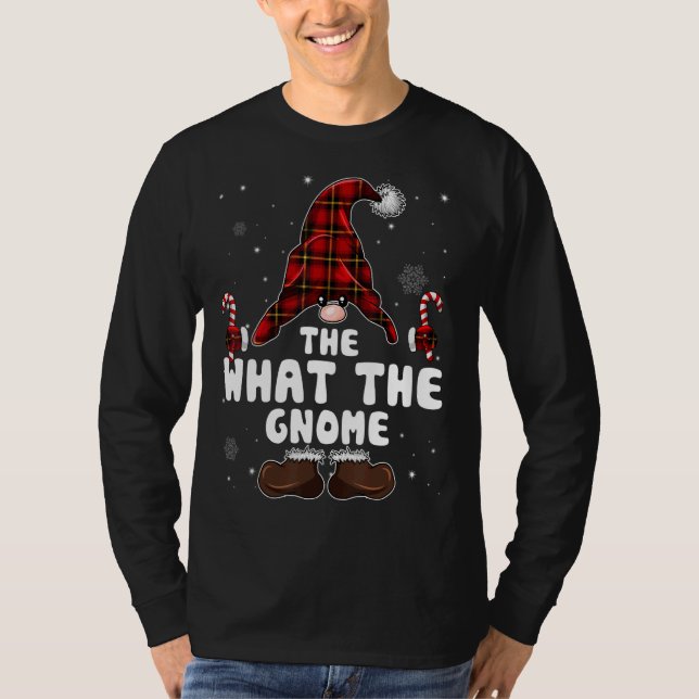 Camiseta What The Gnome Buffalo Plaid Matching Family Chris (Anverso)
