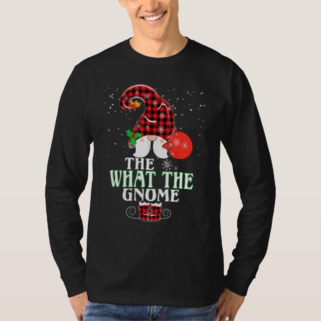 Camiseta What The Gnome Buffalo Plaid Matching Family Chris (Anverso)