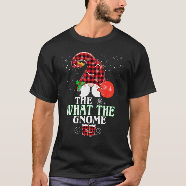 Camiseta What The Gnome Buffalo Plaid Matching Family Chris (Anverso)