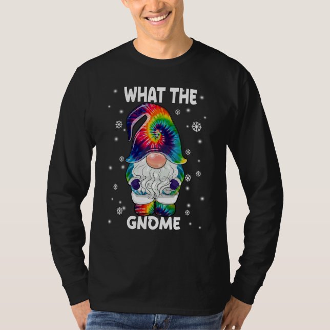 Camiseta What The Gnome Merry Christmas Tie Dye Pajamas 1 (Anverso)