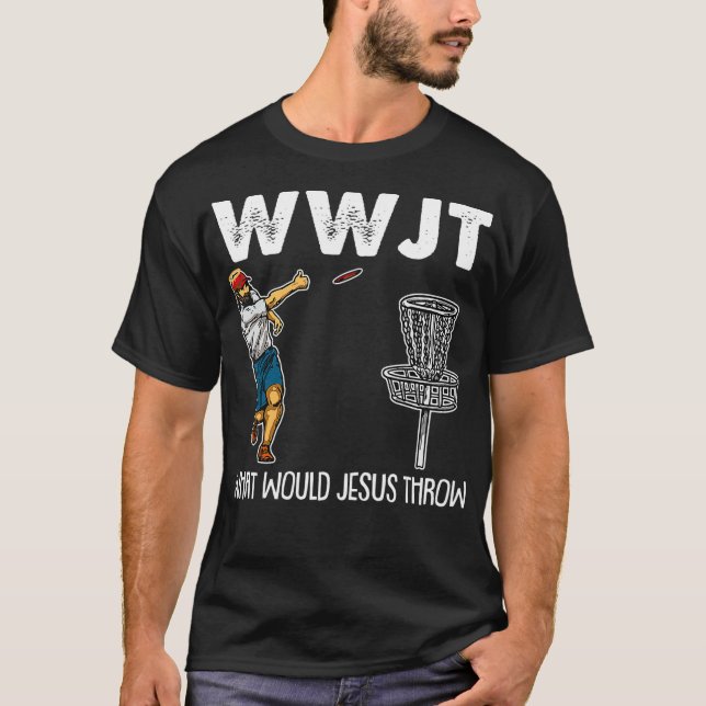 Camiseta What Would Jesus Throw Christmas WWJT Disc Golf Ch (Anverso)