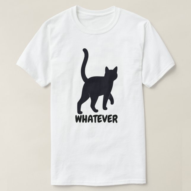 Camiseta Whatever Black Cat Design (Diseño del anverso)