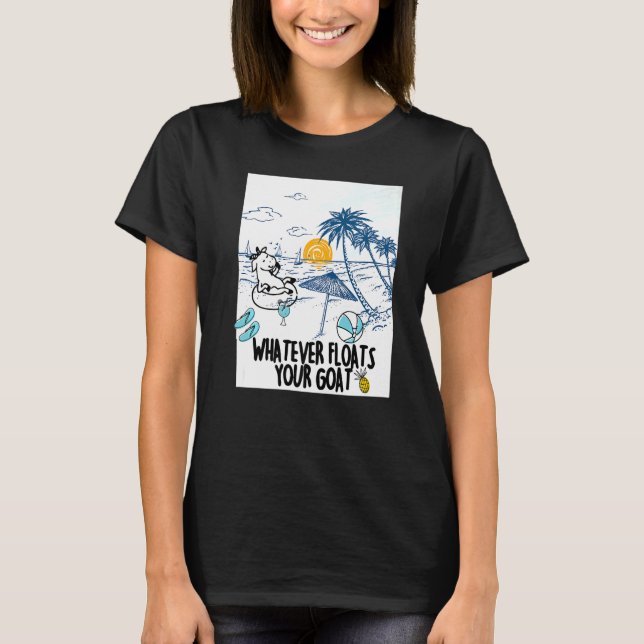 Camiseta Whatever Floats Your Goat Goat river floating (Anverso)