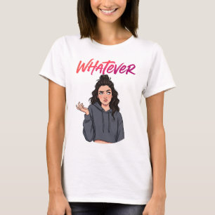 Camiseta Whatever Girl Sassy Attitude Cartoon Graphic