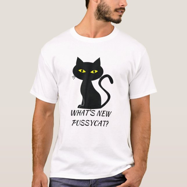 Camiseta What's New Pussycat? Spooky Black Cat Halloween (Anverso)