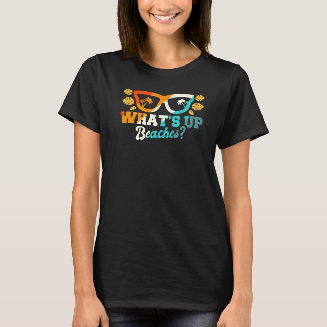 Camiseta Whats Up Beach Gafas de sol Palm Tree Summer (Anverso)