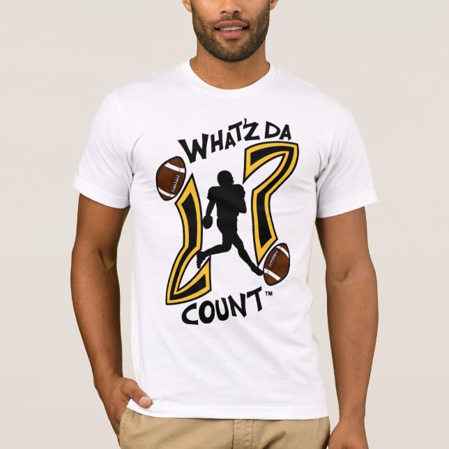 CAMISETA WHAT'Z DA CUENTAN EL LOGOTIPO NEGRO Y AMARILLO DEL (Anverso)