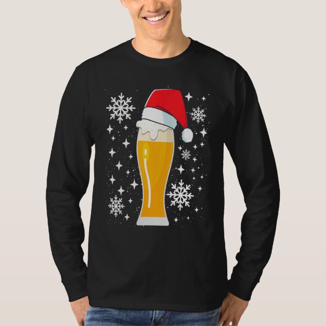 Camiseta Wheat Beer Wheat Beer with Christmas Hat  Beer Dri (Anverso)