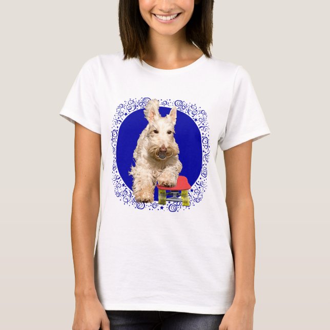 Camiseta Wheaten Scottie en un patineta (Anverso)