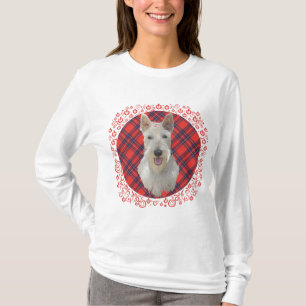 Camiseta Wheaten Scottish Terrier sobre Tartán