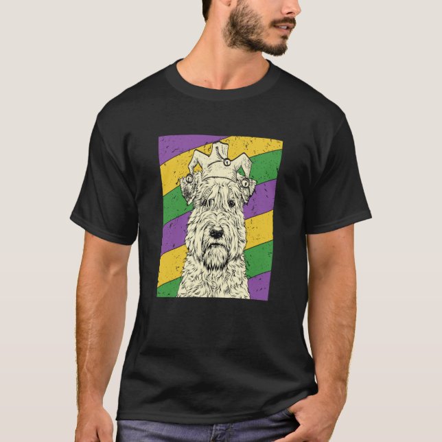 Camiseta Wheaten Terrier Jester Mardi Gras Dog Mom or Dad (Anverso)