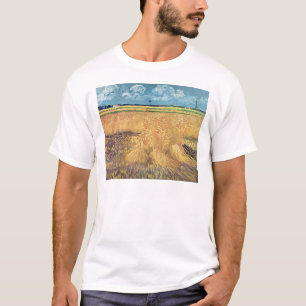 Camiseta Wheatfield con las gavillas, 1888 de Vincent van
