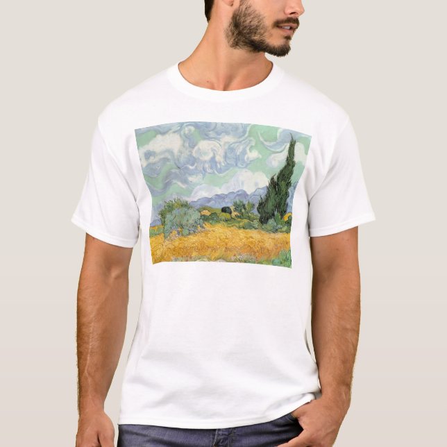 Camiseta Wheatfield con los cipreses, 1889 de Vincent van (Anverso)