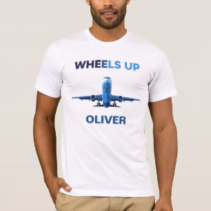 Camiseta Wheels Up Aviación Despegue Minimalista