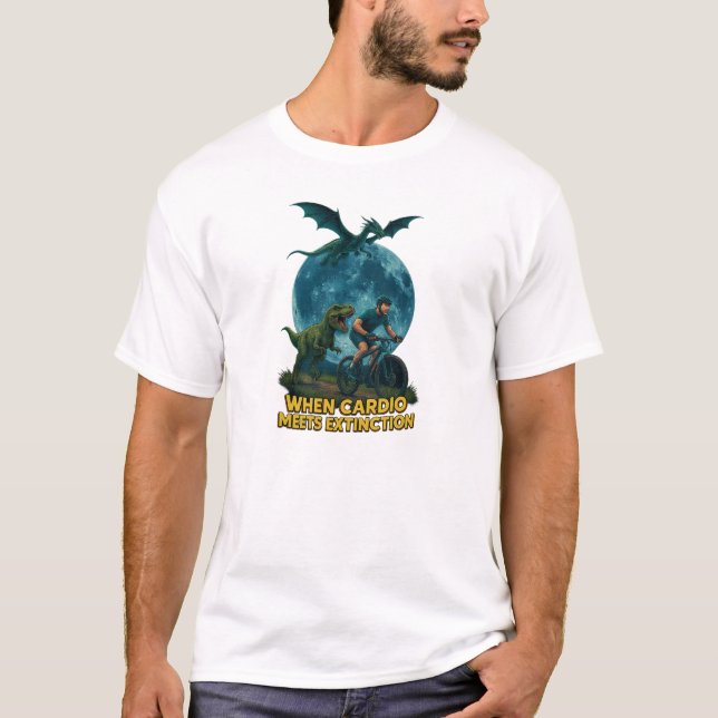Camiseta When Cardio Meets Extinction | Funny Dinosaur (Anverso)