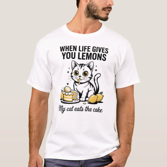 Camiseta When Life Gives You Lemons My Cat Eats The Cake (Anverso)