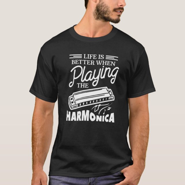 Camiseta When Playing The Harmonica Harmonicist (Anverso)