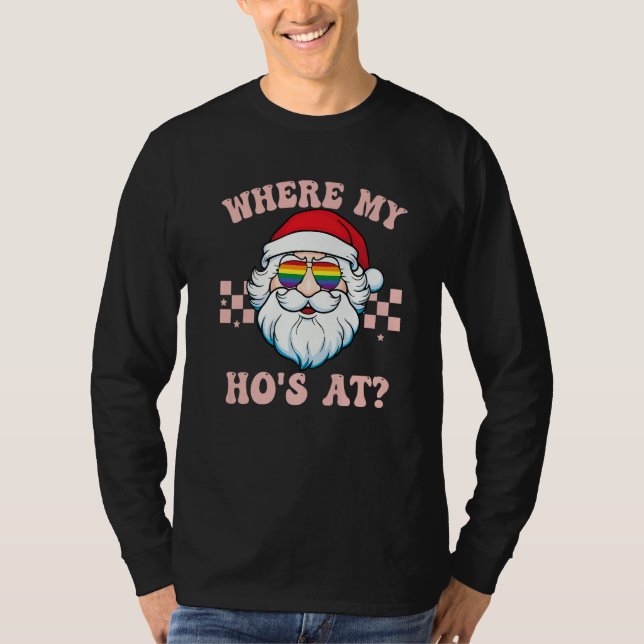 Camiseta Where My Hos At Groovy LGBT GLASSES Red (Anverso)