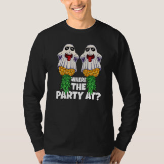 Camiseta Where The Party At Halloween Ghost Pineapple Swing