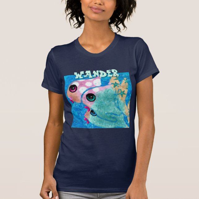 Camiseta Whimsical Abstract Fish Trio Blue Personalized (Anverso)
