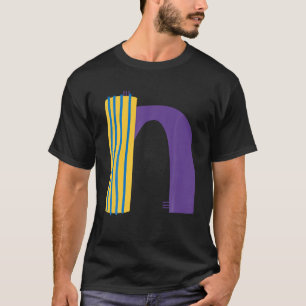 Camiseta Whimsical Alphabet Letter-N Typography Character-N