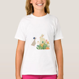 Camiseta Whimsical Bunny & Bird in Bloom - Cuidada Primaver