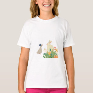 Camiseta Whimsical Bunny & Bird in Bloom - Cuidada Primaver