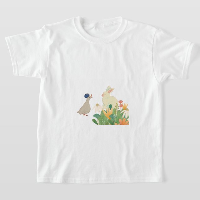 Camiseta Whimsical Bunny & Bird in Bloom - Cuidada Primaver (Distribución)