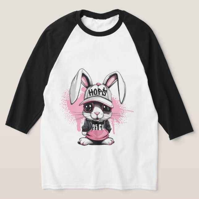 Camiseta Whimsical Cartoon Hip Hop Bunny (Distribución)