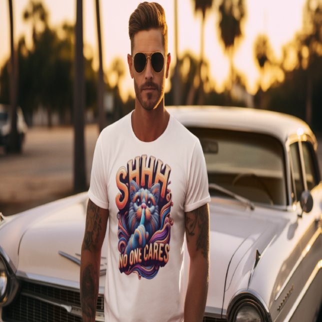 Camiseta Whimsical Cat Whispers Shhh A Nadie le importa (Subido por el creador)
