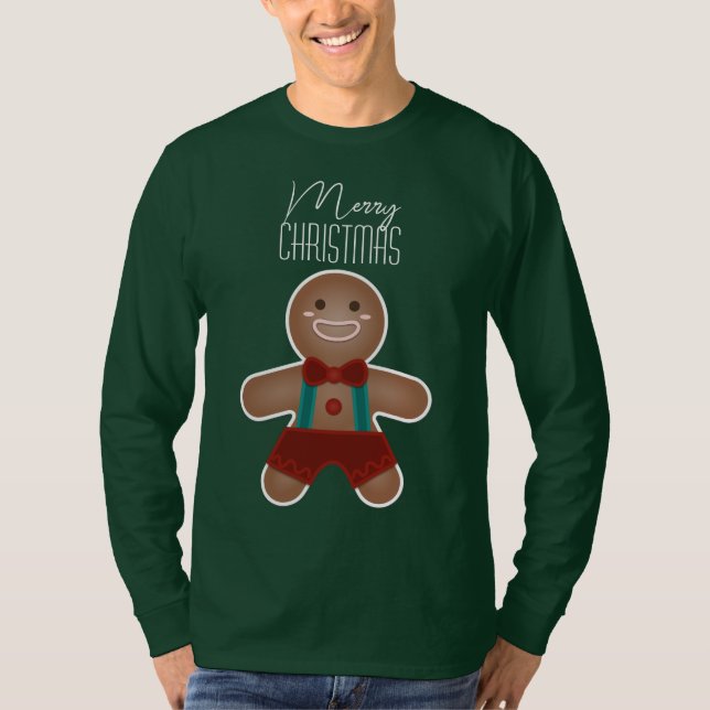 Camiseta Whimsical Cuidad Gingerbread Feliz Navidad (Anverso)