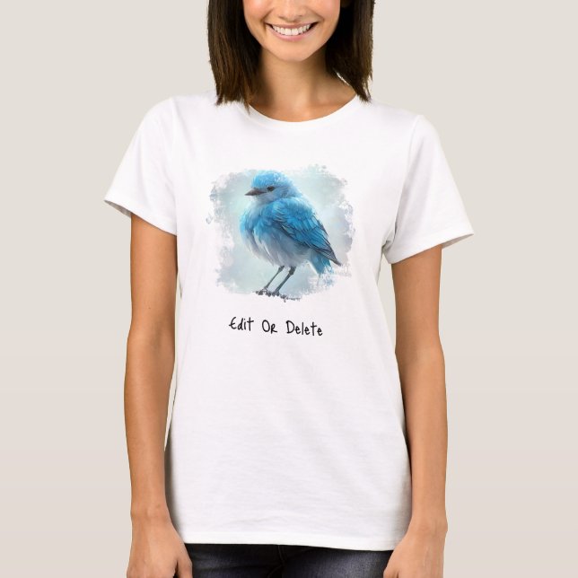 Camiseta *~* Whimsical Cute Detallado Pájaro Azul AP54 Art (Anverso)
