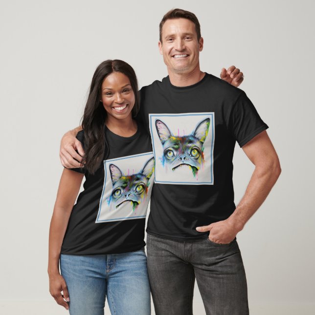 Camiseta "Whimsical Dog Portrait with Artistic Splashes" (Unisexo)