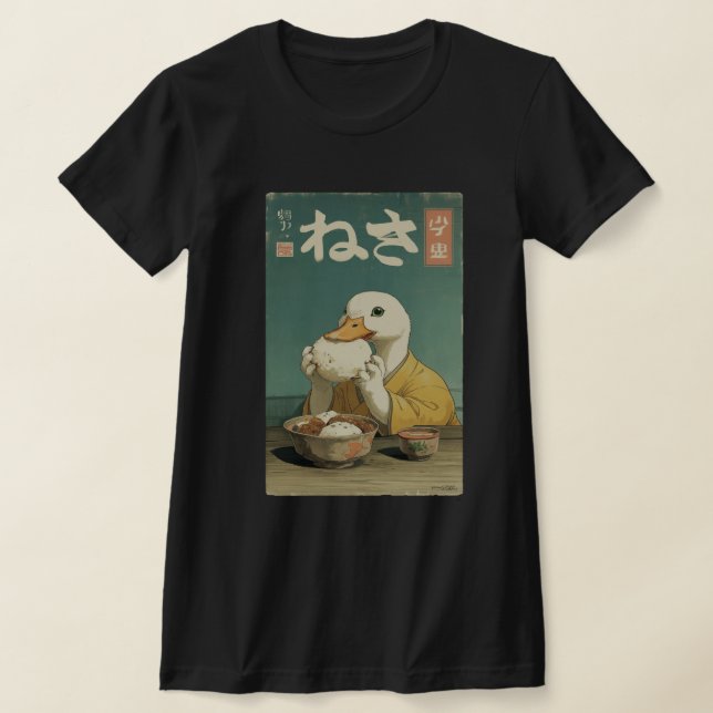 Camiseta Whimsical Duck Eating Japanese Vintage  (Distribución)
