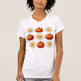 Camiseta Whimsical Fall Daisy and Pumpkins