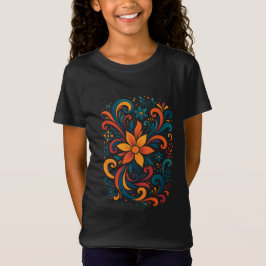 Camiseta Whimsical Floral Swirl Kids T-Shirt